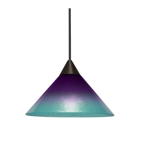 Besa Lighting Jade Cord Pendant, Purple/Blue, Bronze Finish, 1x50W Halogen 1XT-JADEPB-BR